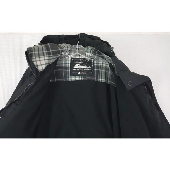 Zero X Posur ~Men's Size L~ Black Zip Front Drawstring Winter Jacket Hoded. - Picture 5 of 12
